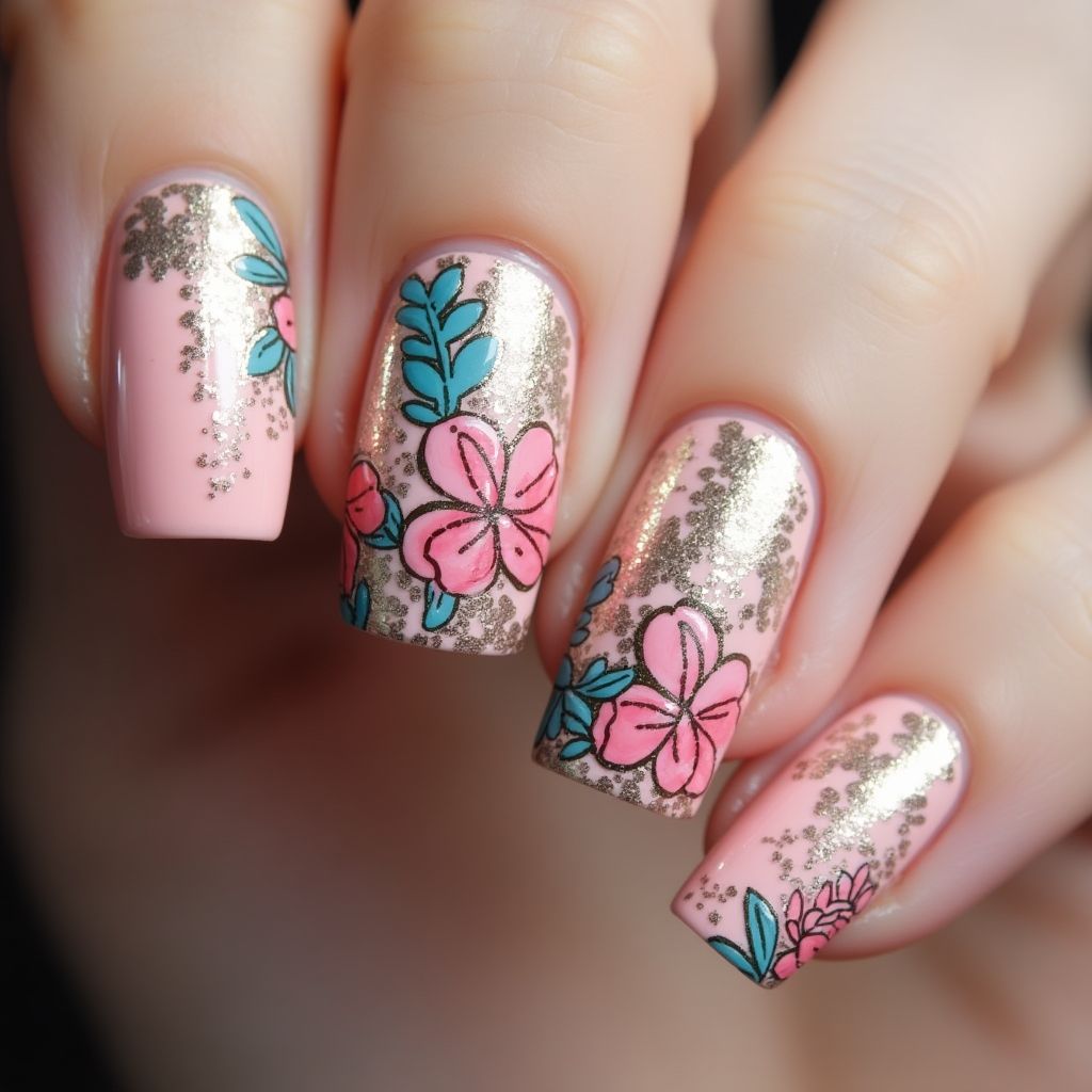 Nail Polish Freehand Art Nail Design
