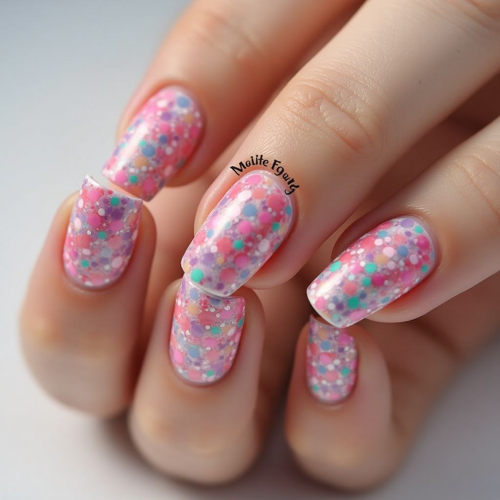 Nail Glue Dotting Nail Design