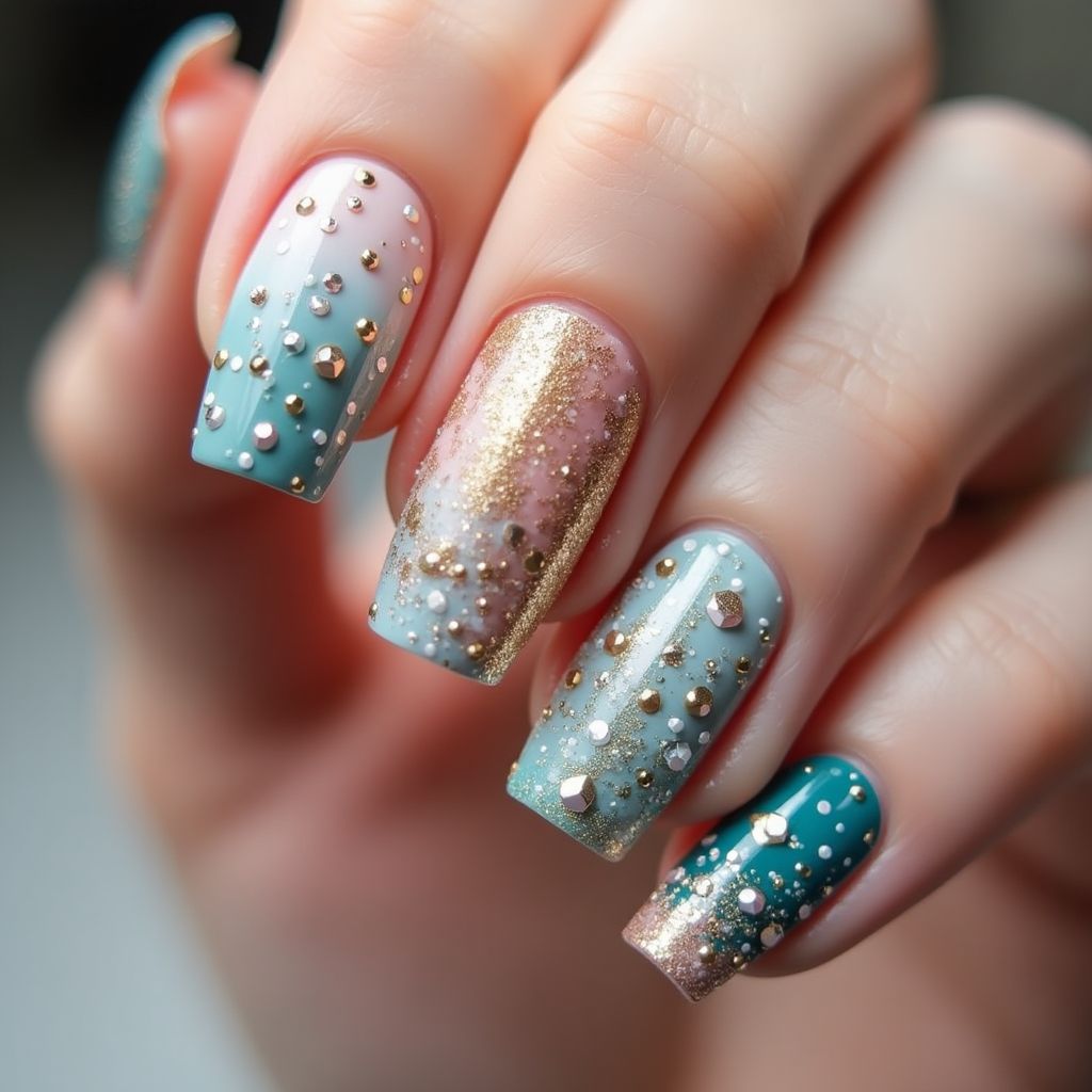 Caviar Beads Dotting Nail Design