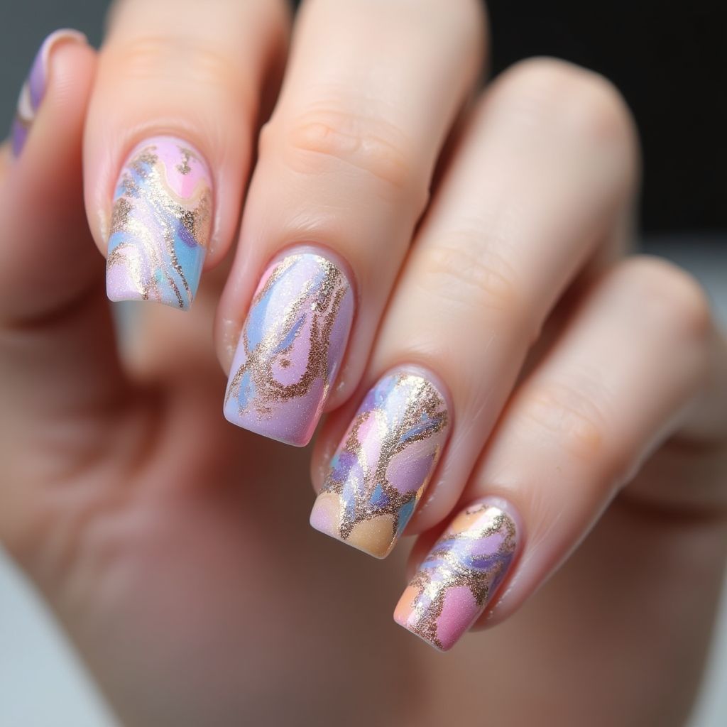 Specialty powders Water marbling Nail Design