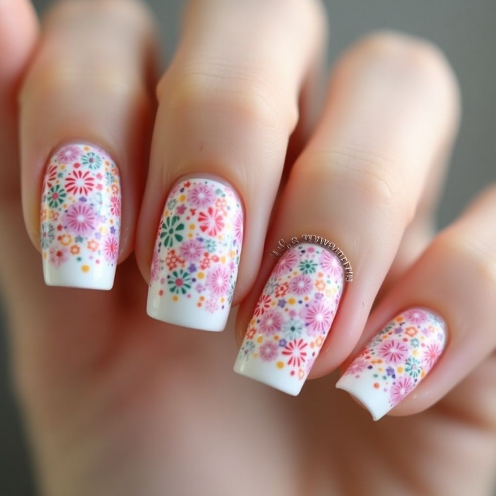 Builder Gel Dotting Nail Design