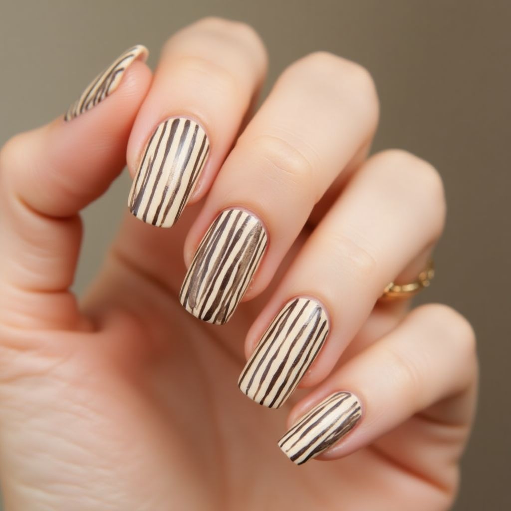 Orangewood Sticks Stripes And Lines Nail Design
