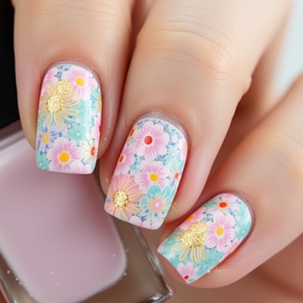 Base coat Dotting Nail Design