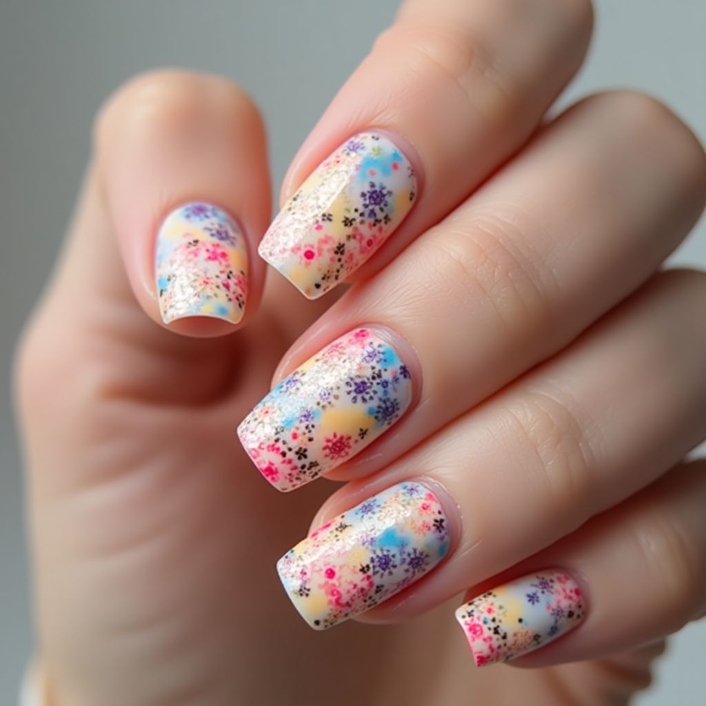 Builder Gel Dotting Nail Design