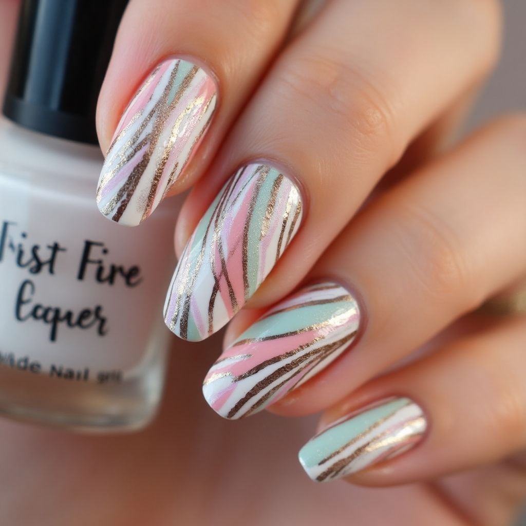 3d Nail Decor Stripes And Lines Nail Design