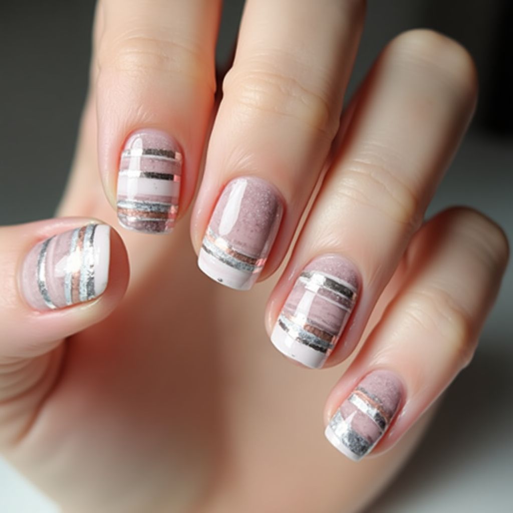 Nail Glue Stripes And Lines Nail Design