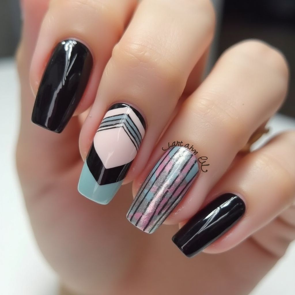 Skin Barriers Stripes And Lines Nail Design