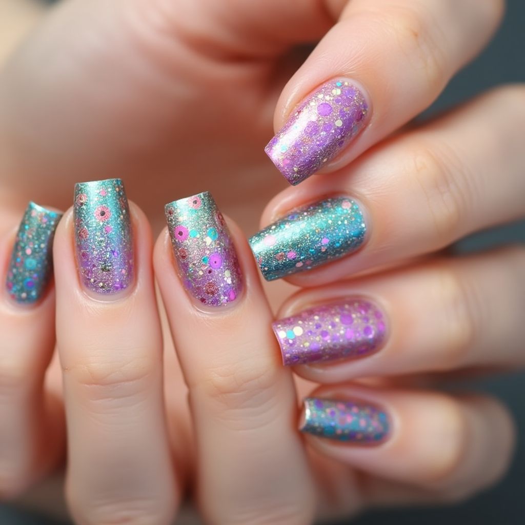 Color Changing Polish Dotting Nail Design