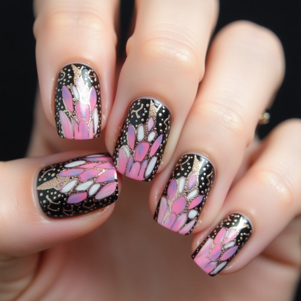 Nail Decals Water Marbling Nail Design