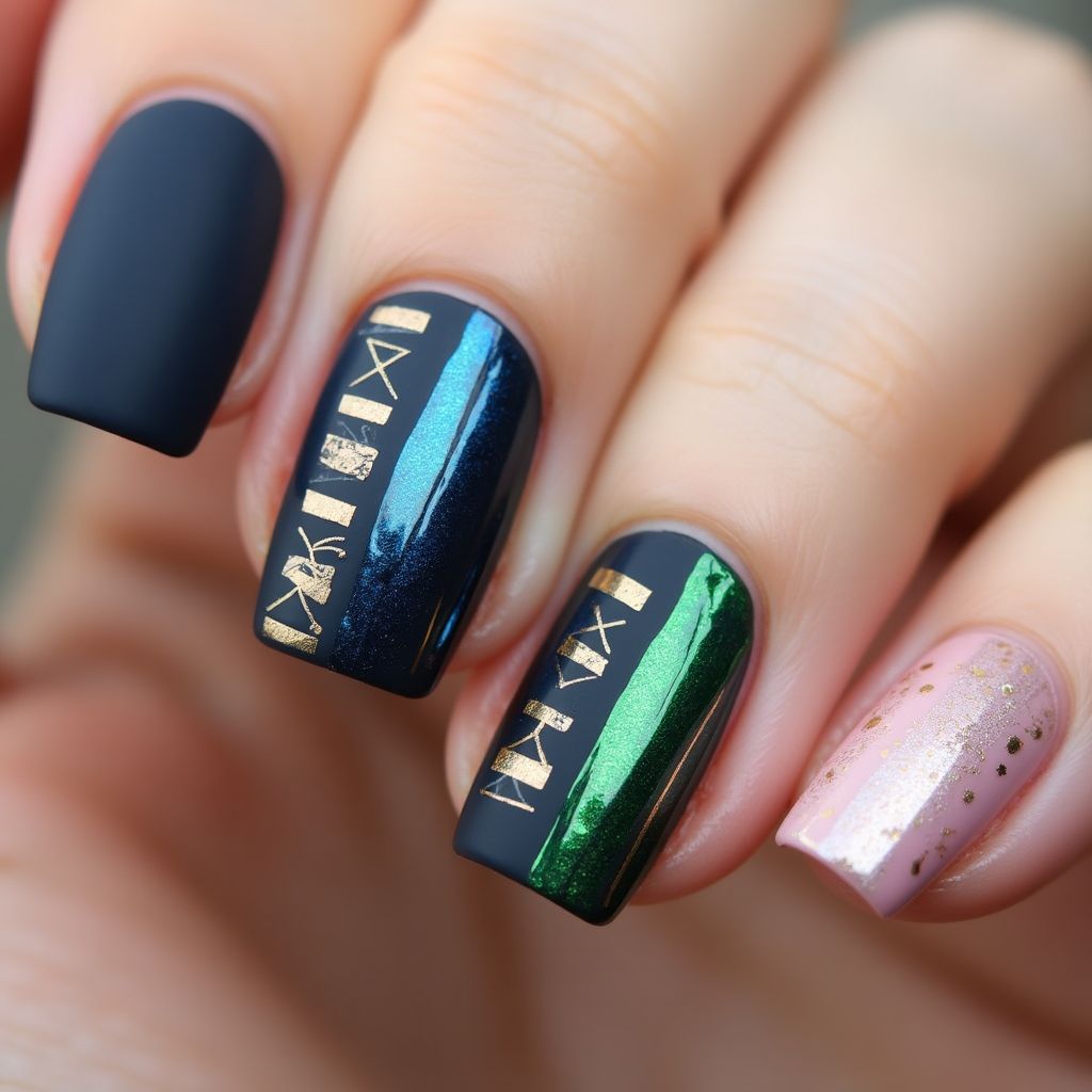 Magnetic Polish Stripes And Lines Nail Design