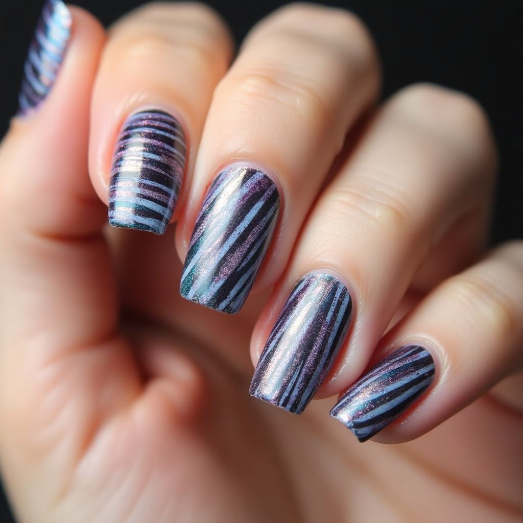 Specialty Powders Stripes And Lines Nail Design