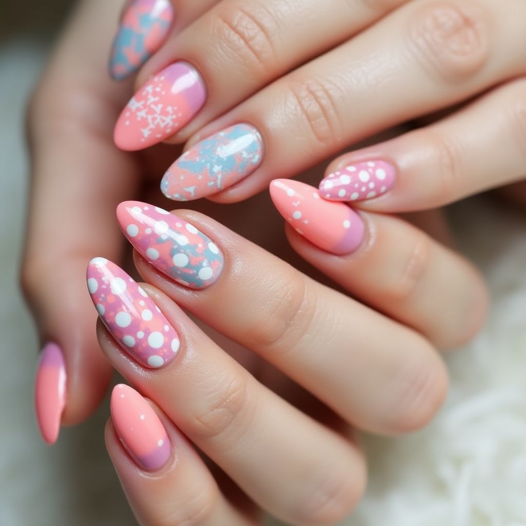 Nail Glue Dotting Nail Design