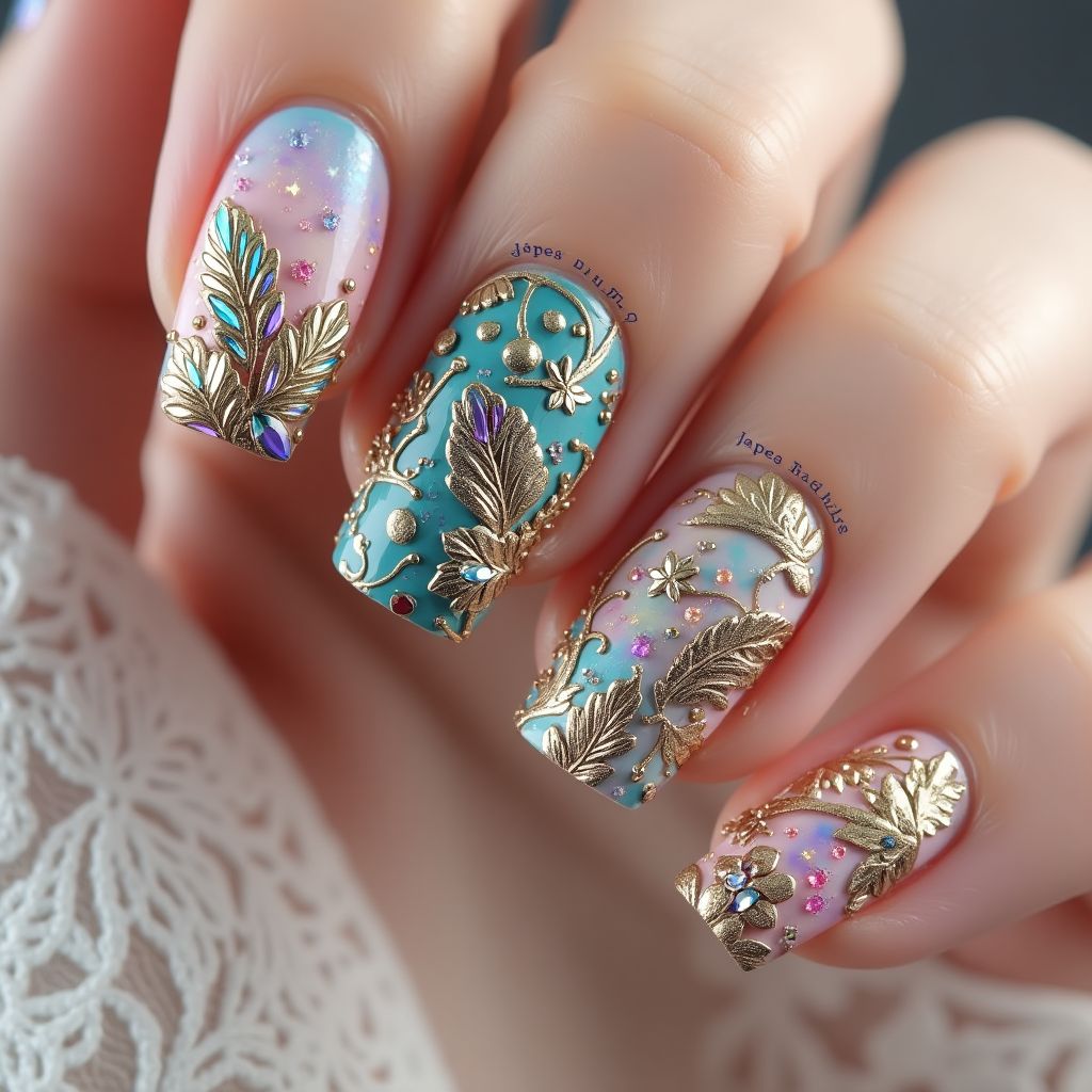3d Nail Decor Freehand Art Nail Design
