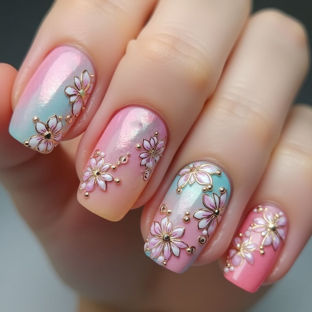 3d Nail Decor Dotting Nail Design