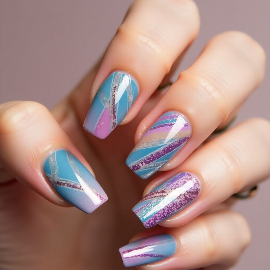 Color Changing Polish Stripes And Lines Nail Design