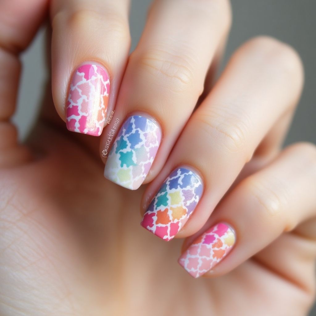 Nail Glue Dotting Nail Design
