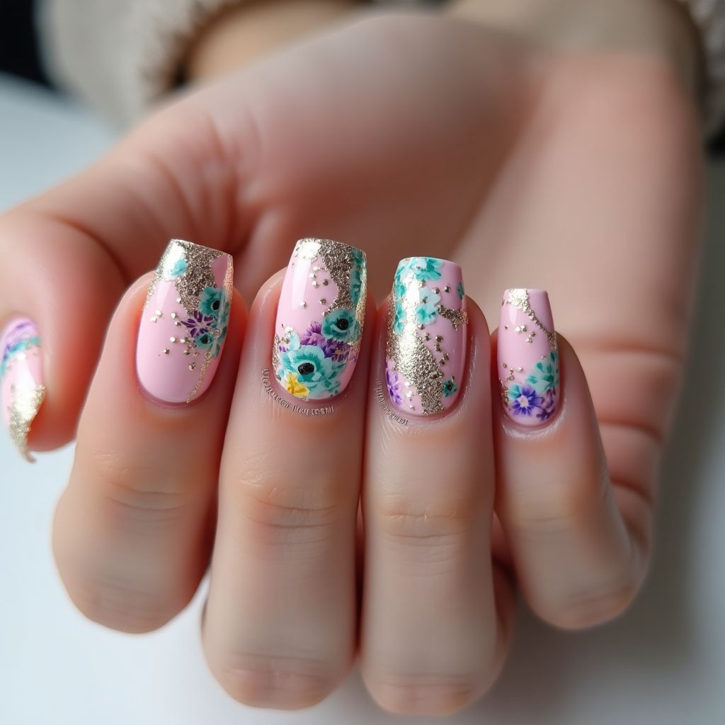 Builder Gel Freehand Art Nail Design