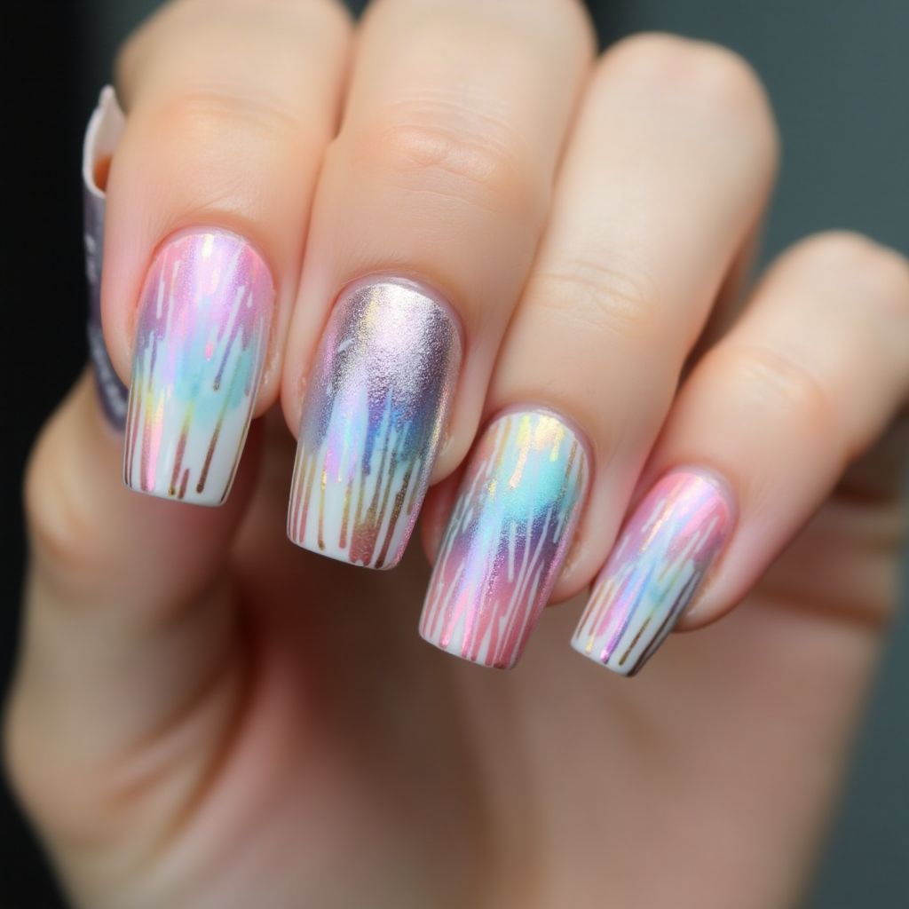 Color Changing Polish Stripes And Lines Nail Design