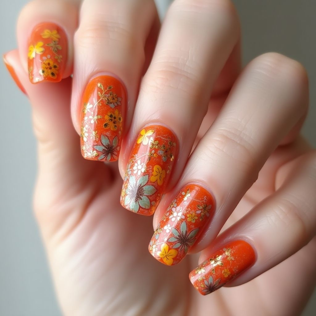 Orangewood Sticks Freehand Art Nail Design