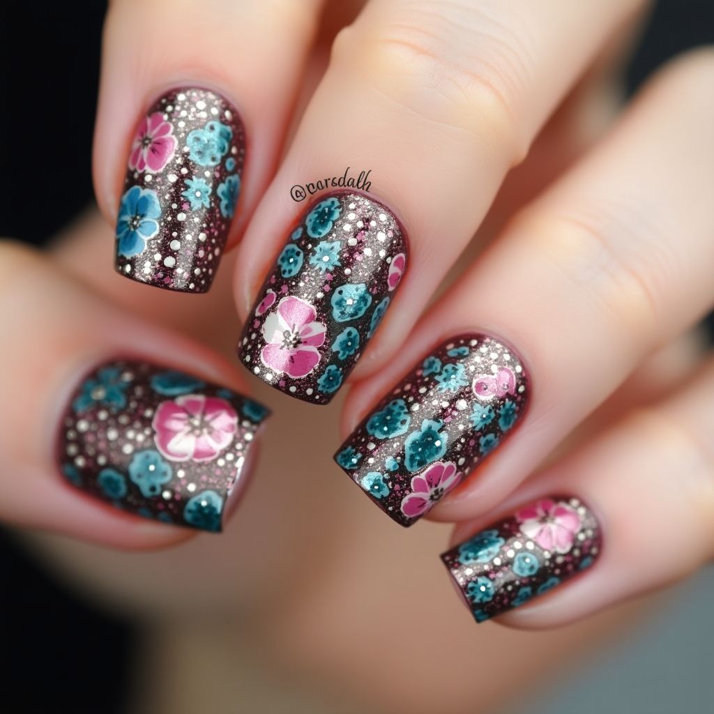 Builder Gel Freehand Art Nail Design