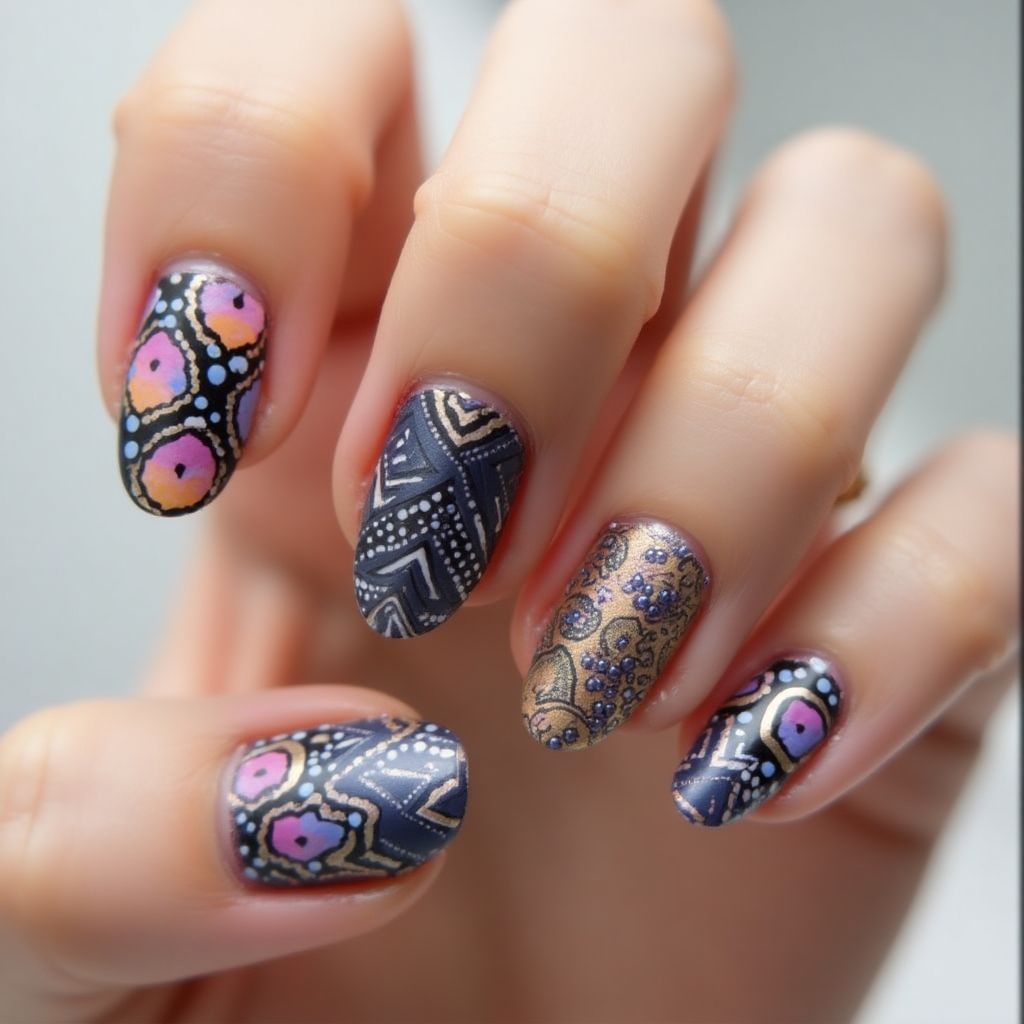 Nail Vinyls Freehand Art Nail Design