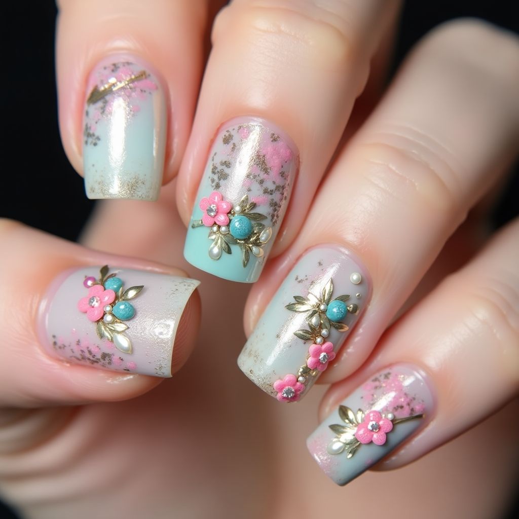 3d Nail Decor Freehand Art Nail Design