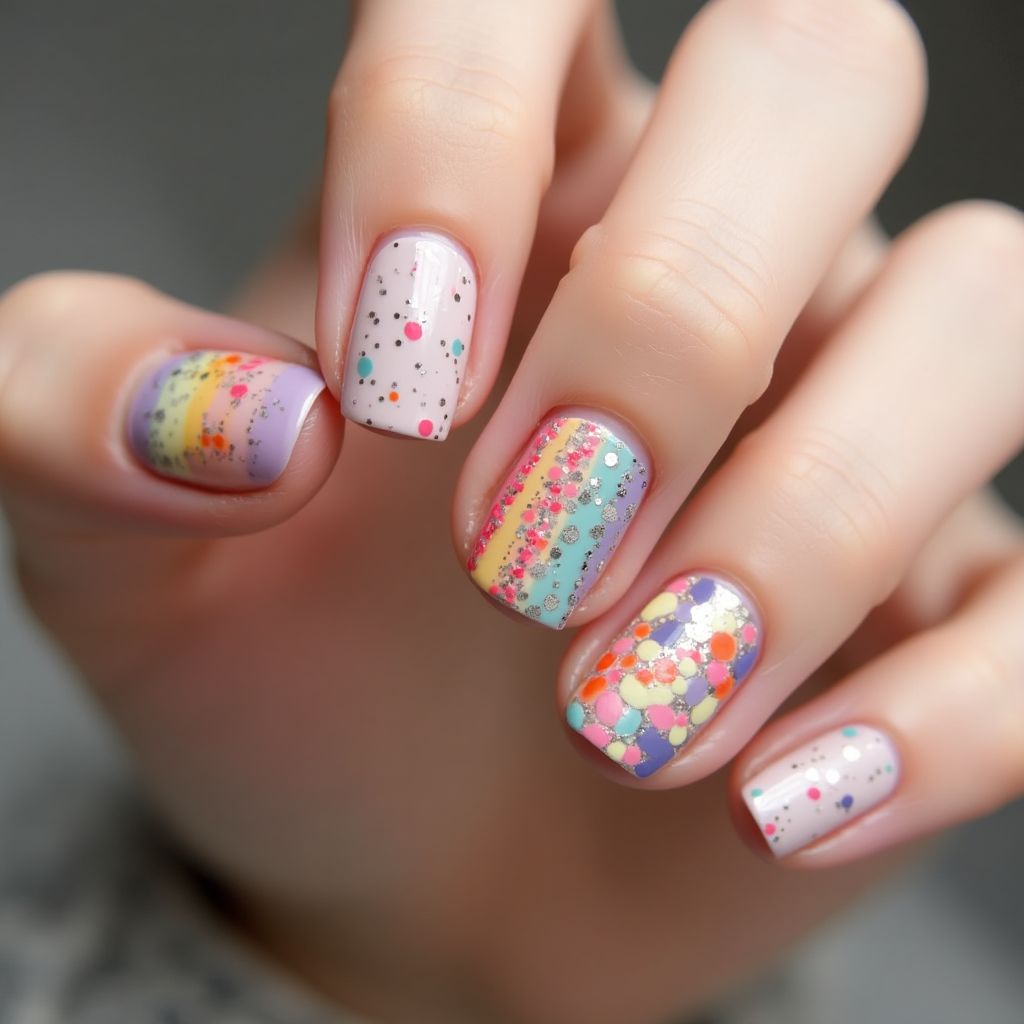 Toothpicks Dotting Nail Design