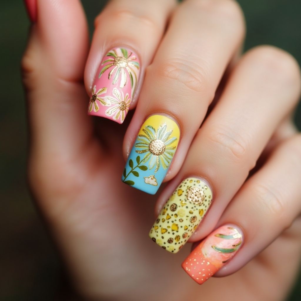 Square Summer Nail Design
