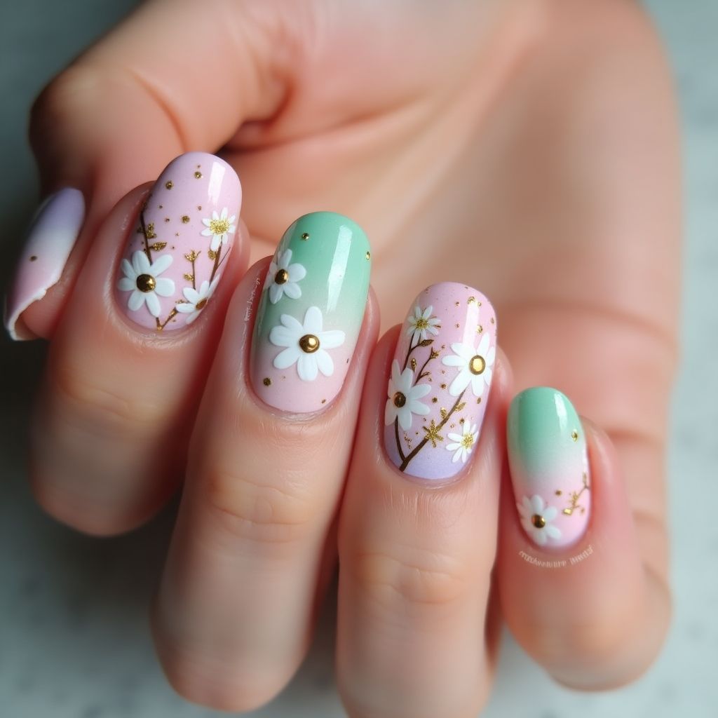 Round Spring Nail Design