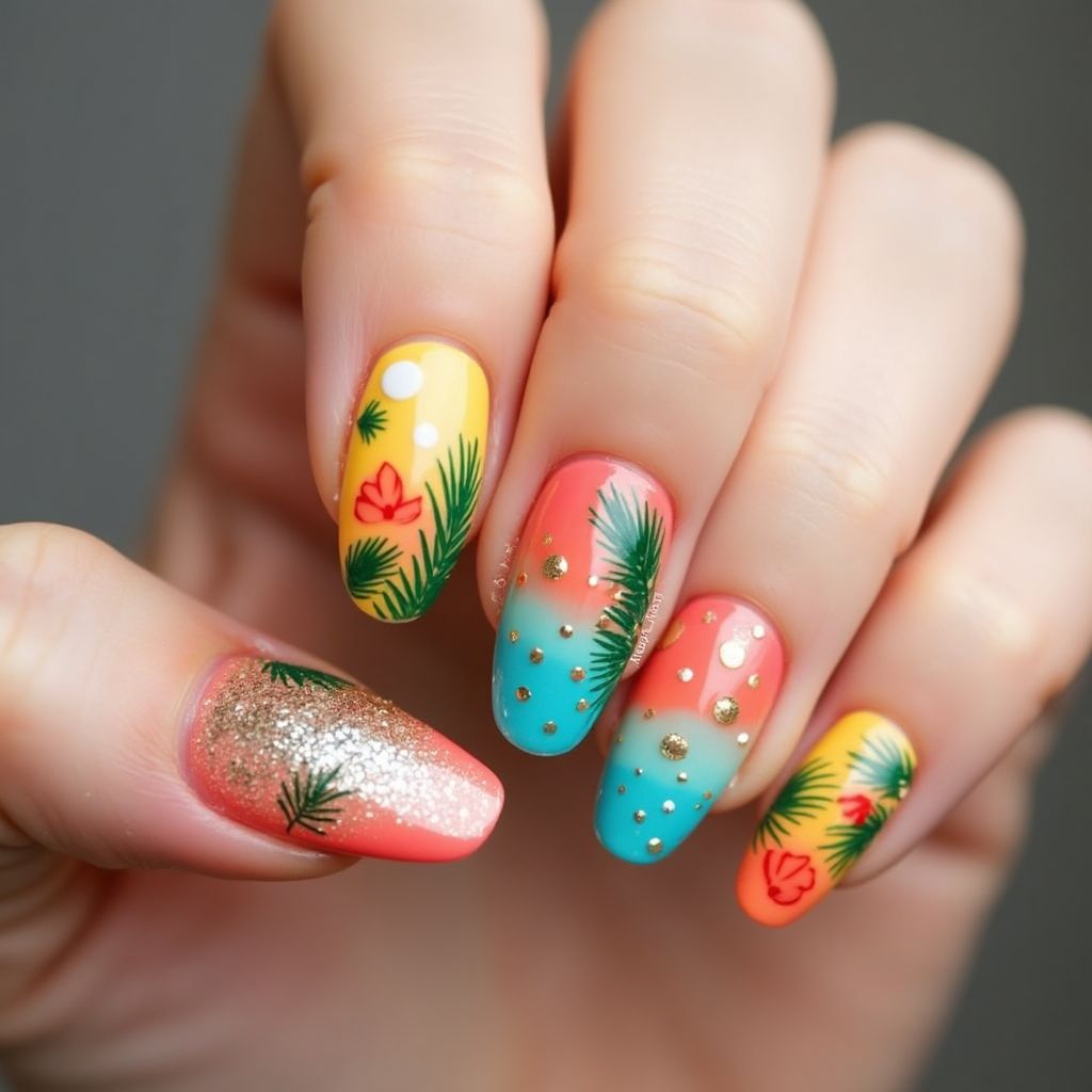 Stiletto Summer Nail Design