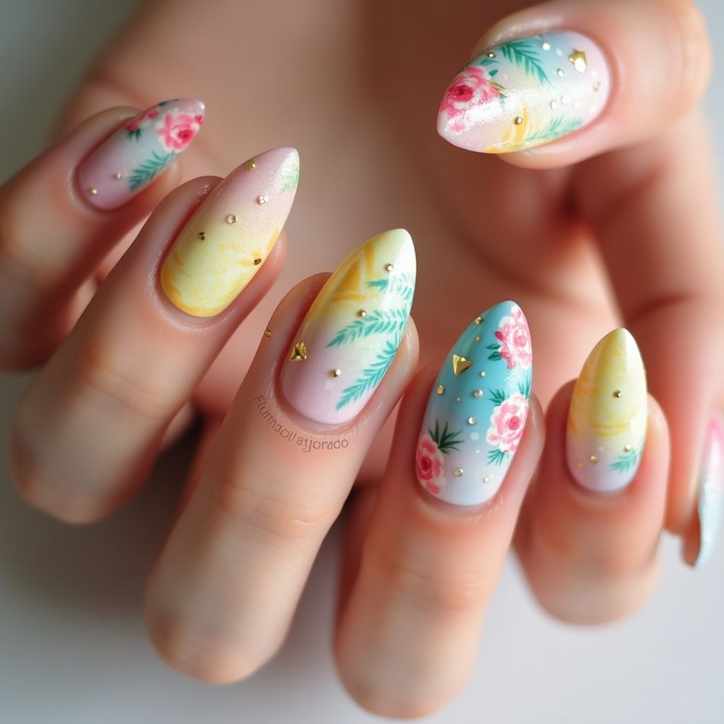 Summer Stiletto Nail Design