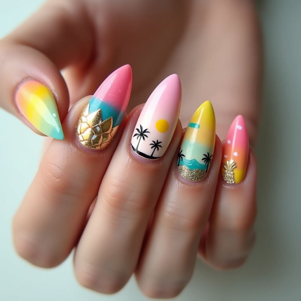 Summer Stiletto Nail Design