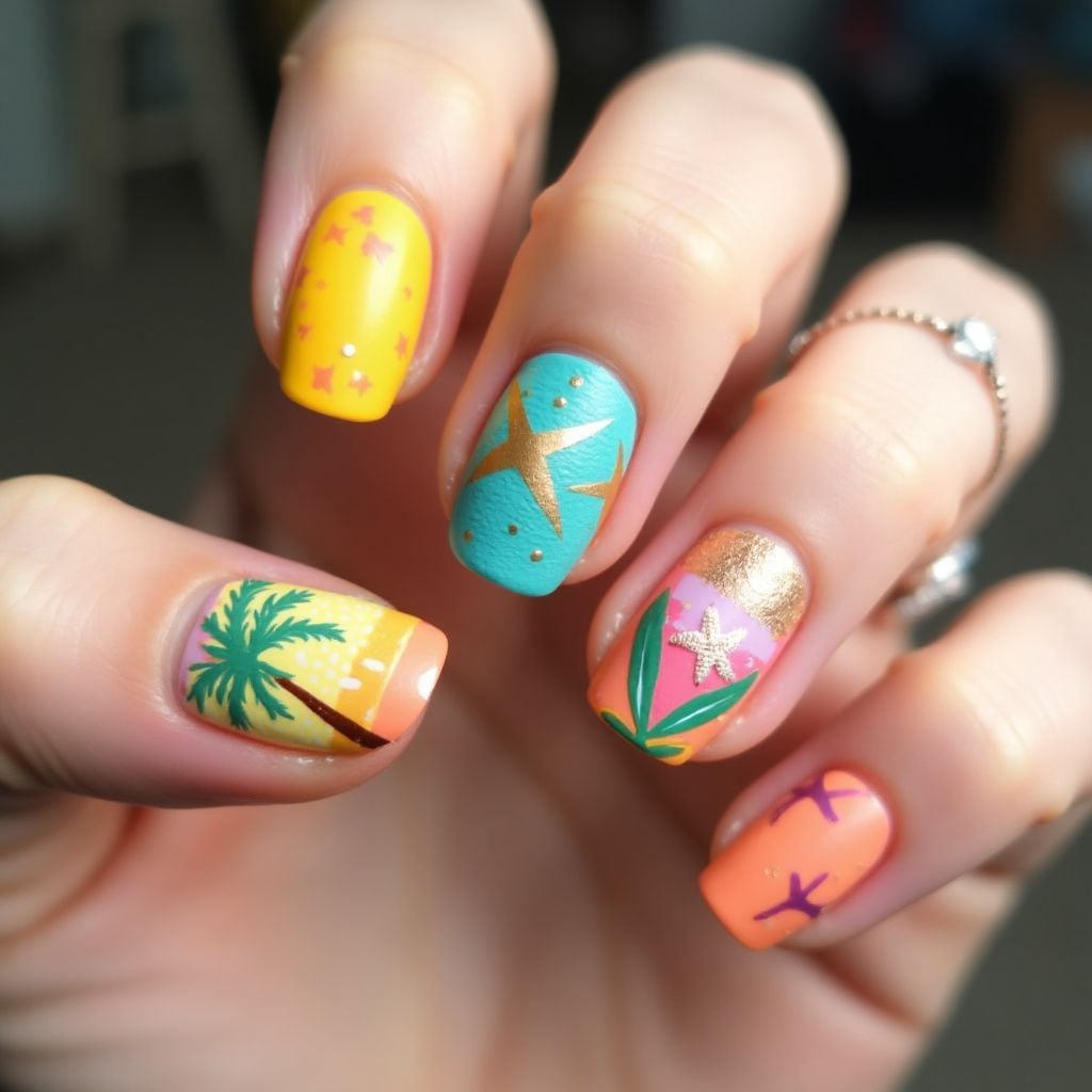 Summer Round Nail Design