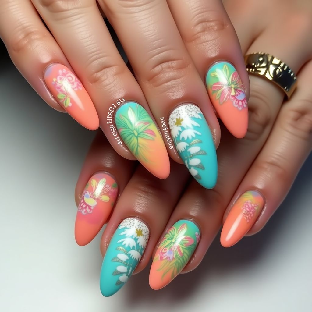 Stiletto Summer Nail Design