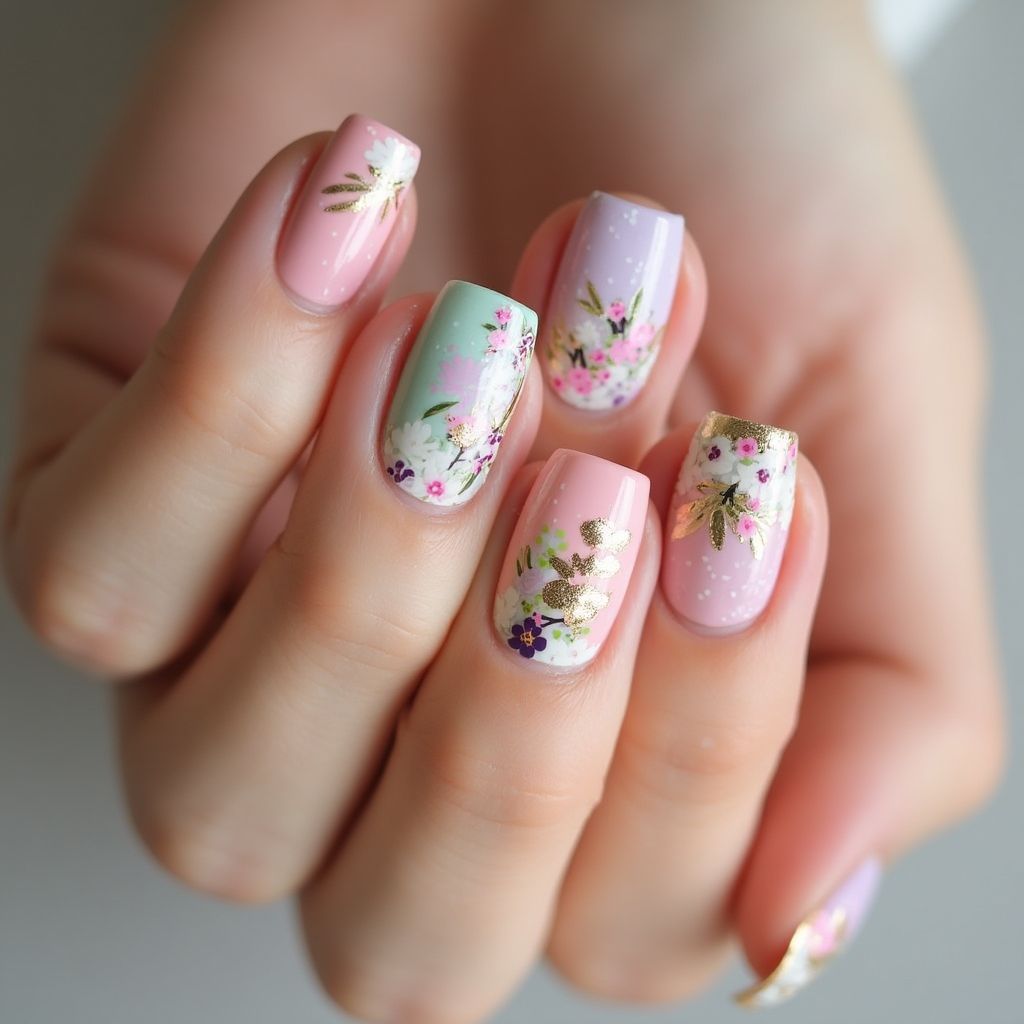 Square Spring Nail Design