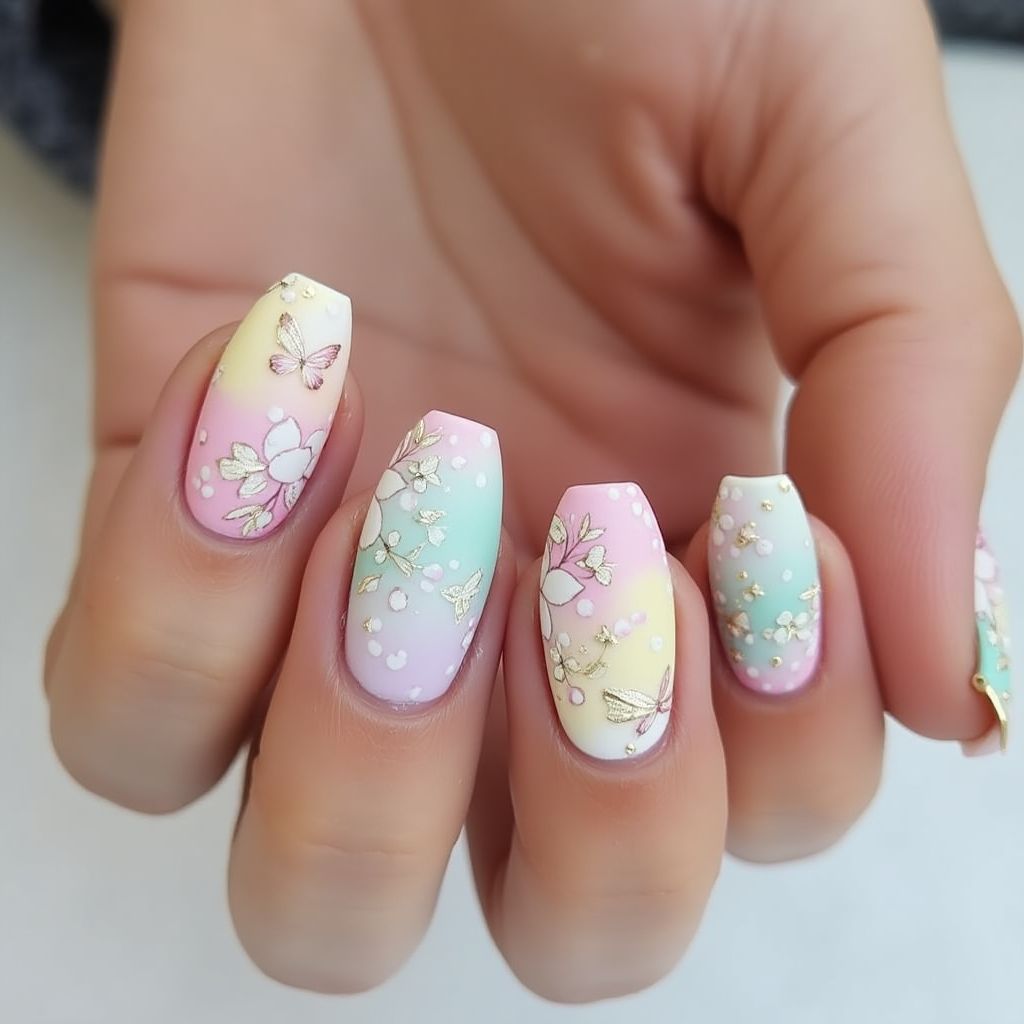 Coffin Spring Nail Design