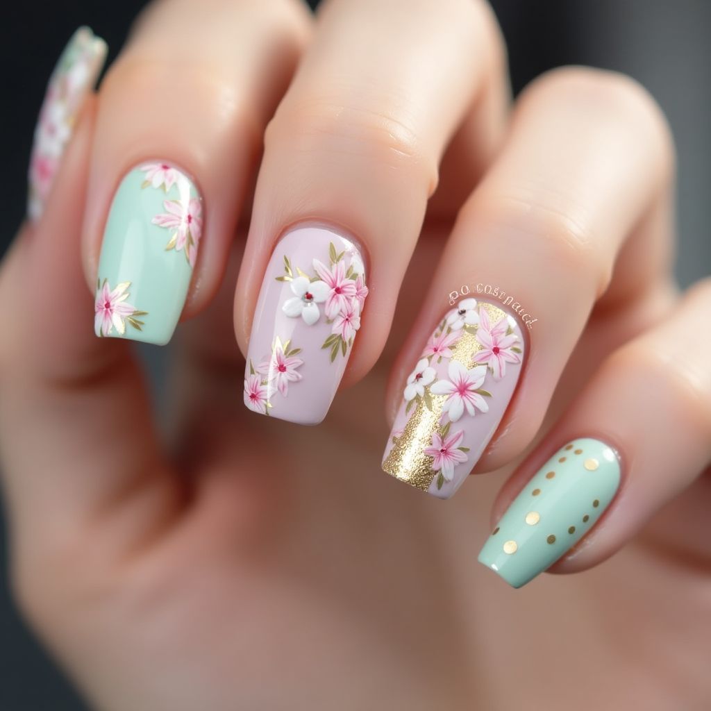 Coffin Spring Nail Design