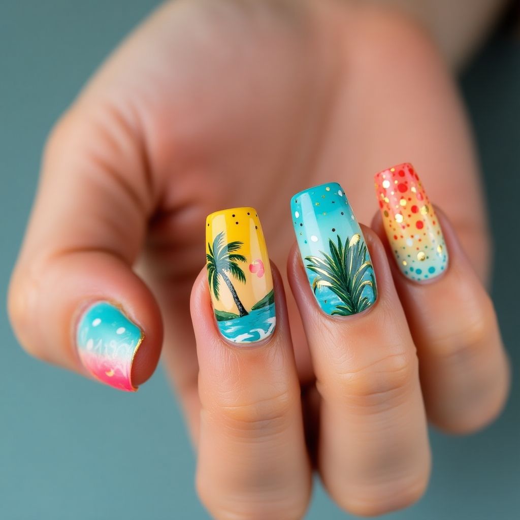 Square Summer Nail Design