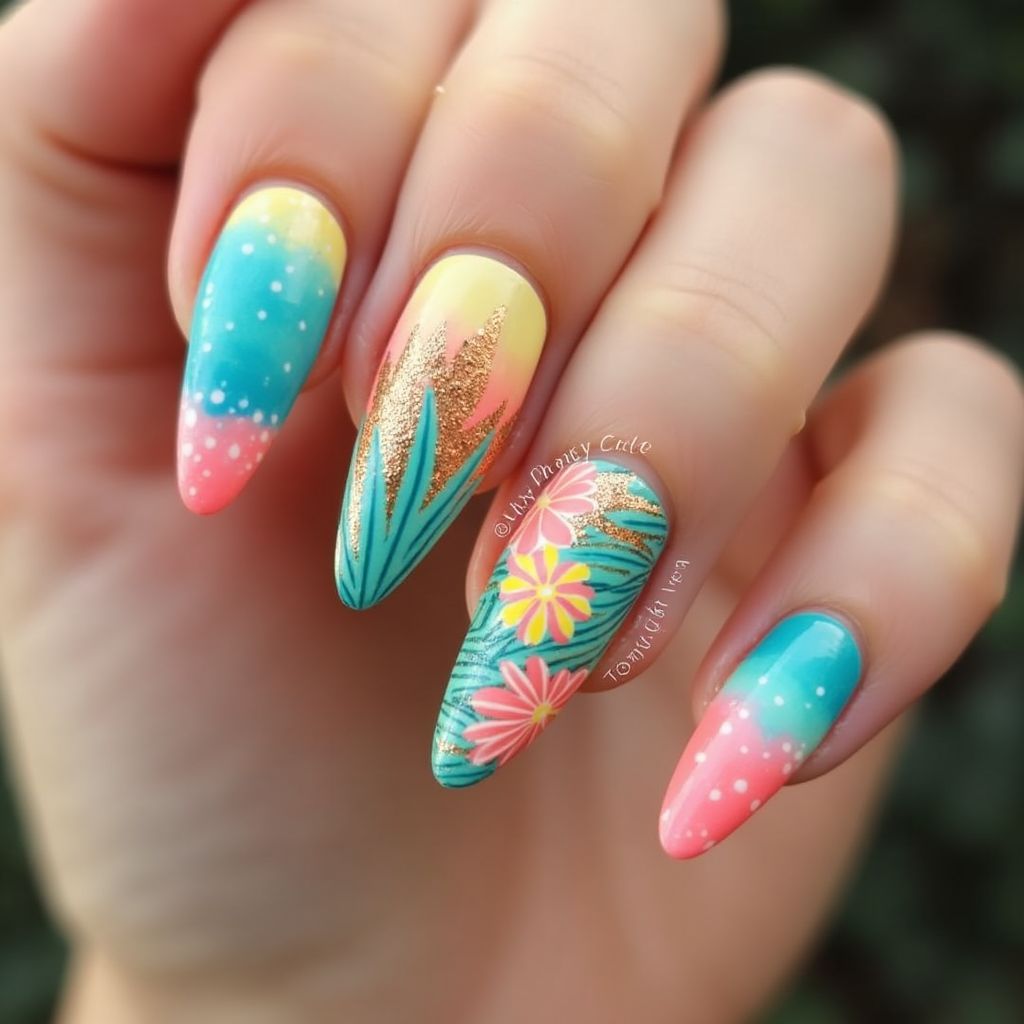 Stiletto Summer Nail Design