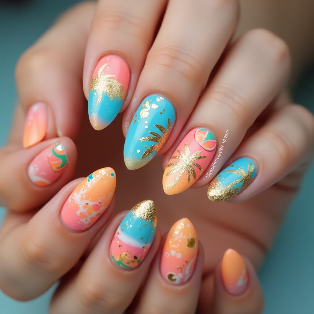 Stiletto Summer Nail Design