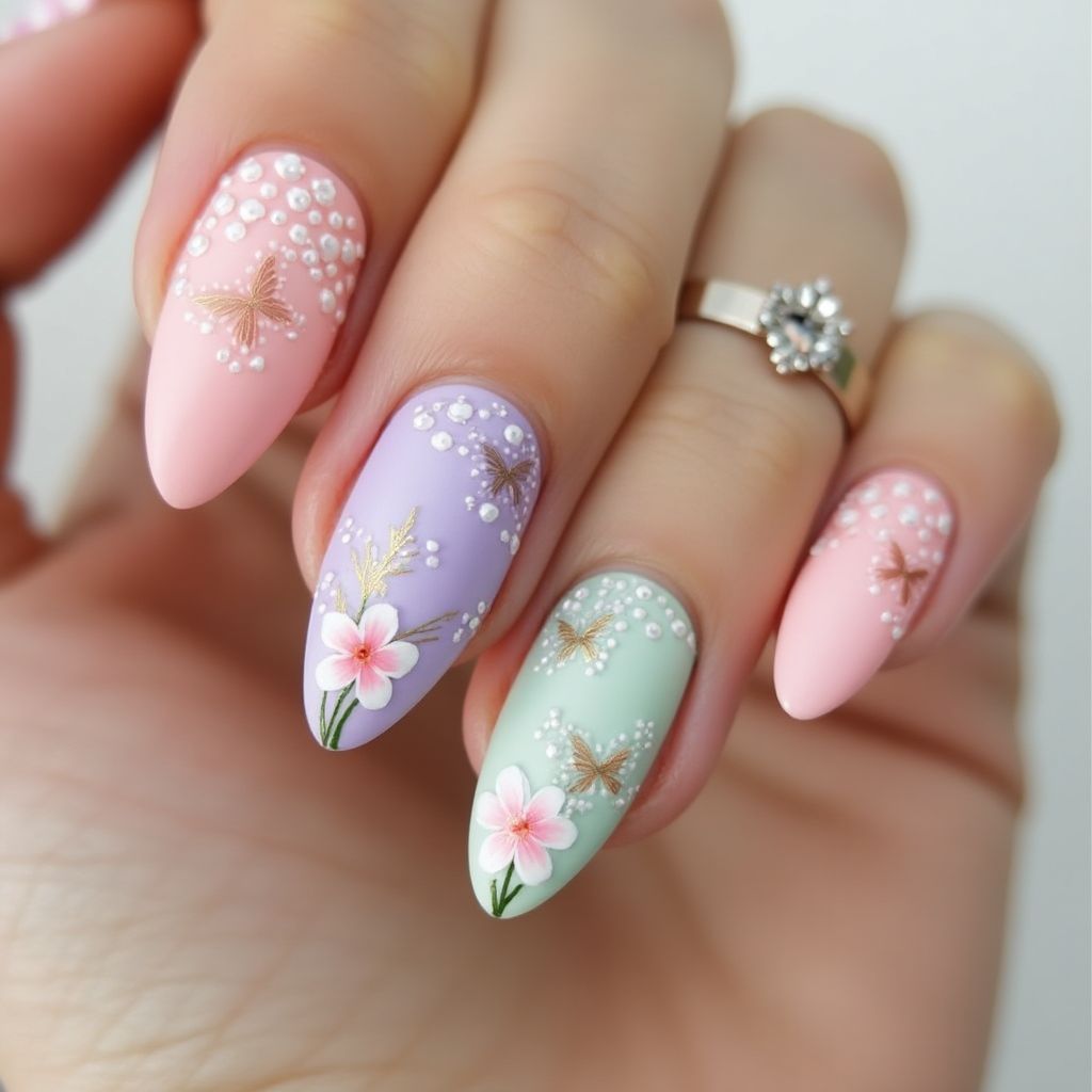 Stiletto Spring Nail Design