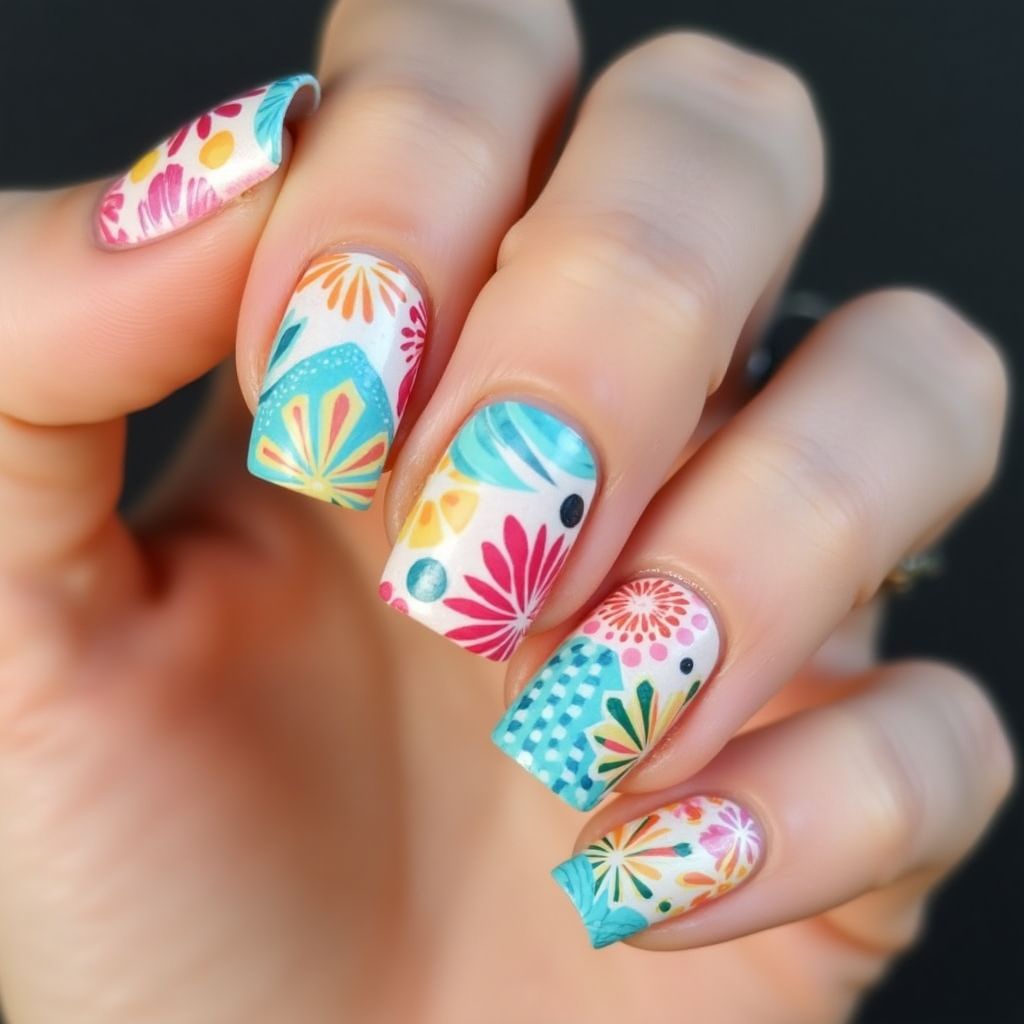 Summer Square Nail Design