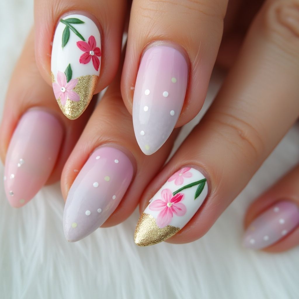 Stiletto Spring Nail Design