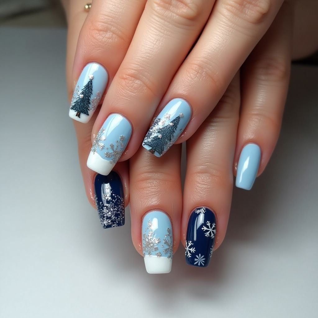 Winter Square Nail Design