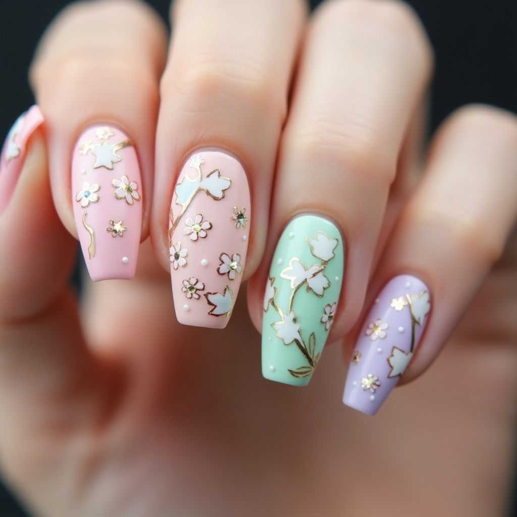 Coffin Spring Nail Design