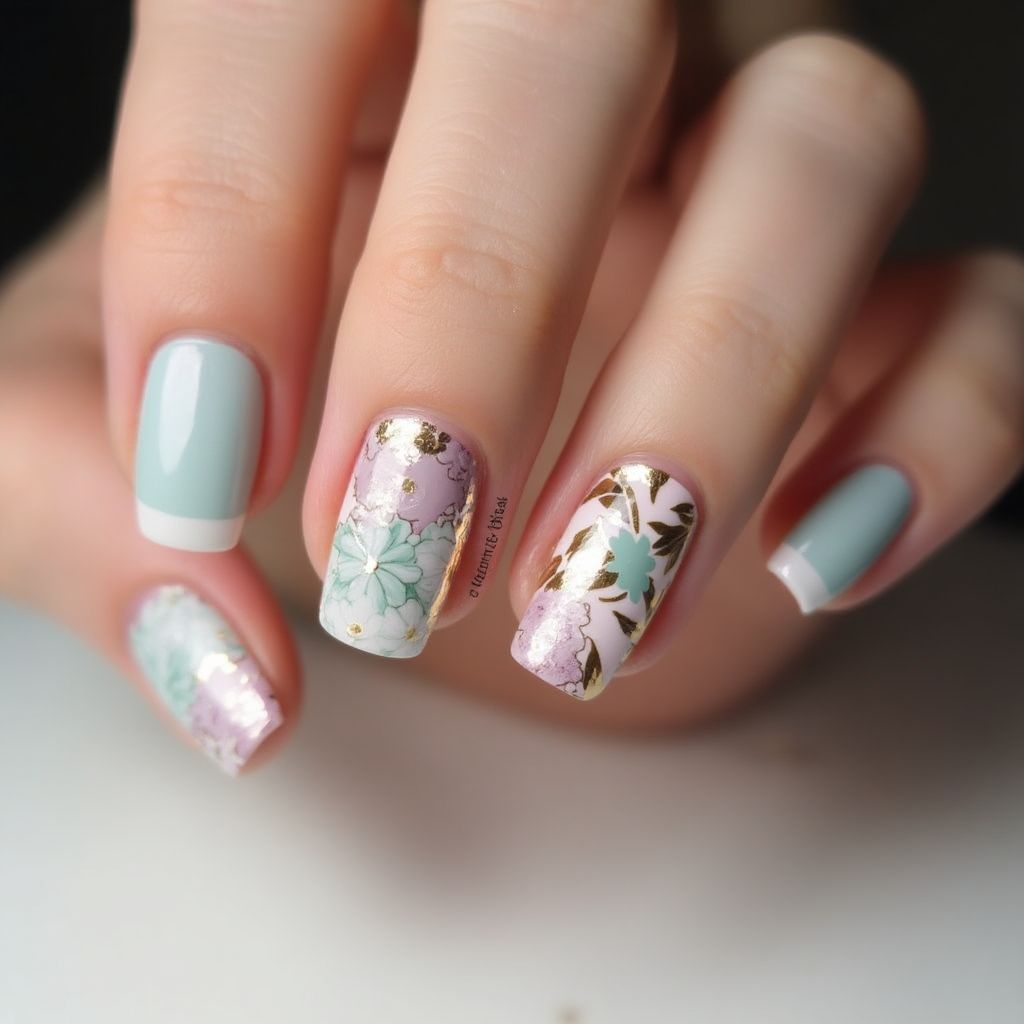 Square Spring Nail Design