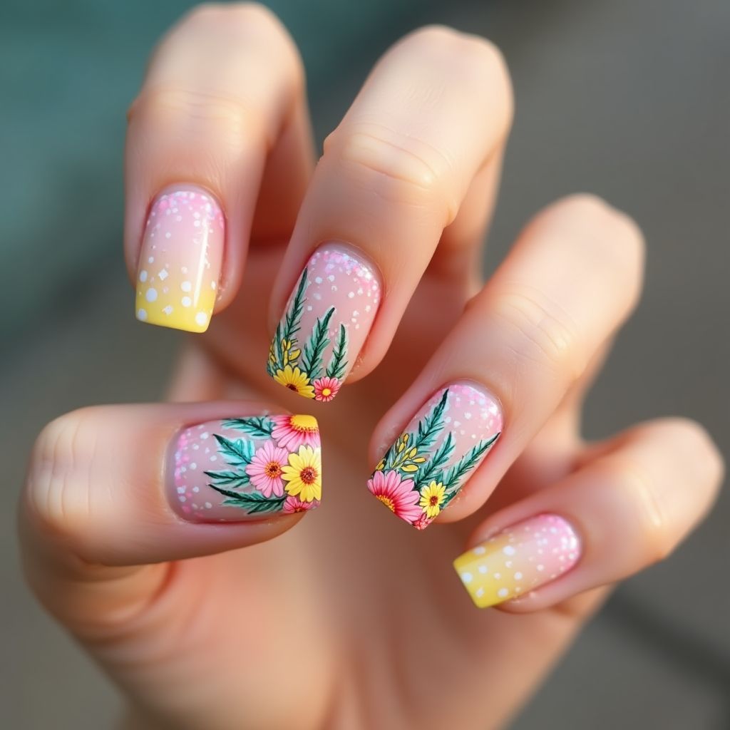Square Summer Nail Design