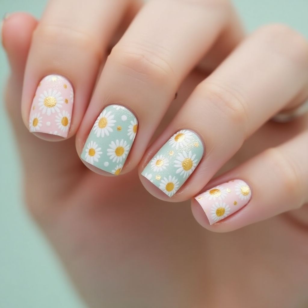 Spring Dotting Nail Design
