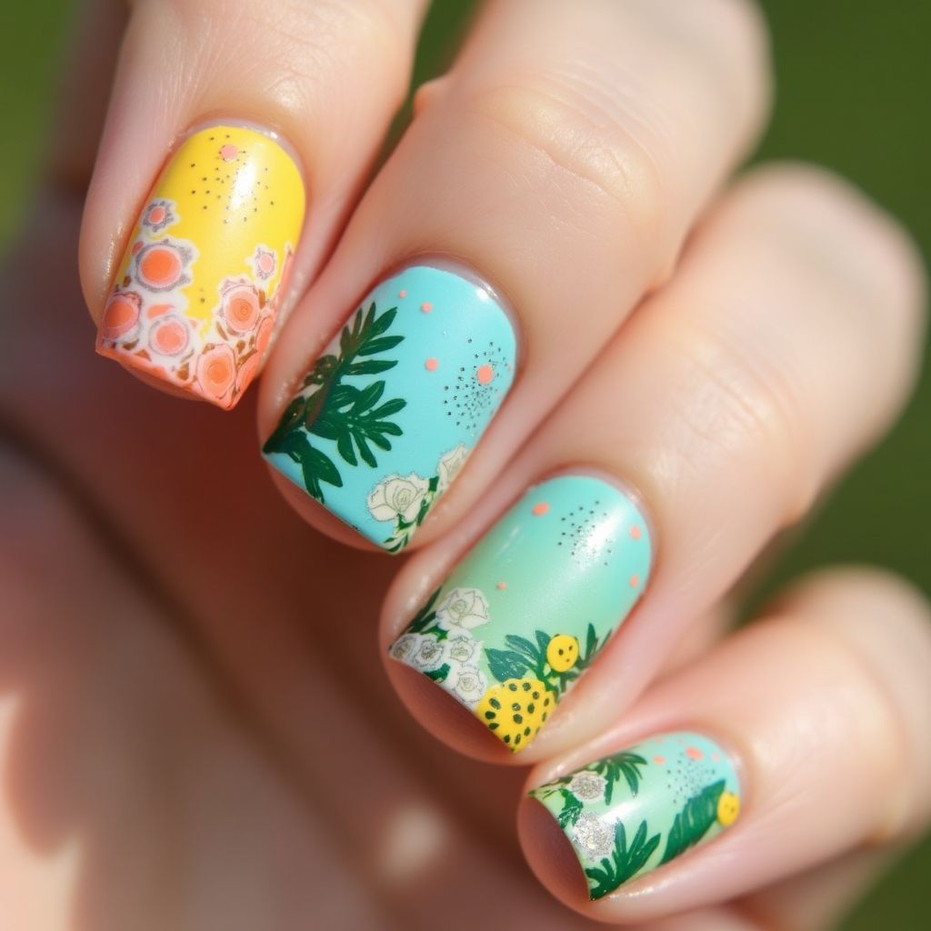 Summer Dotting Nail Design