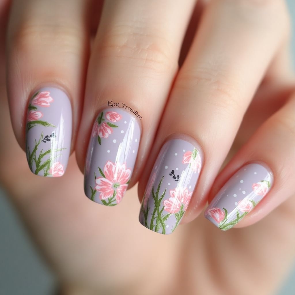 Spring Stripes And Lines Nail Design